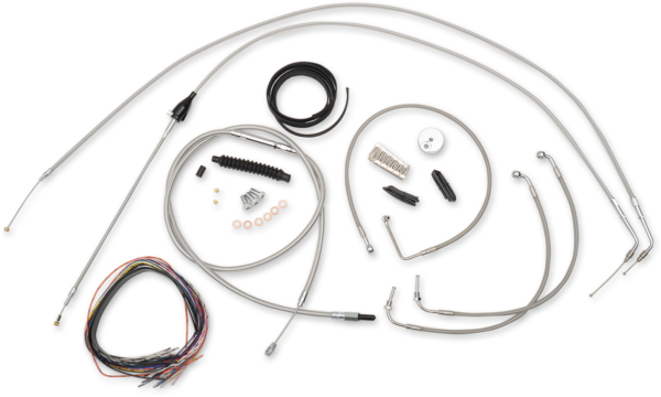 Complete Stainless Braided Handlebar Cable/Brake Line Kit ? Cable Kit