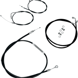 Standard Black Vinyl Braided Handlebar Cable/Brake Line Kit ? Mini/Ape Hanger