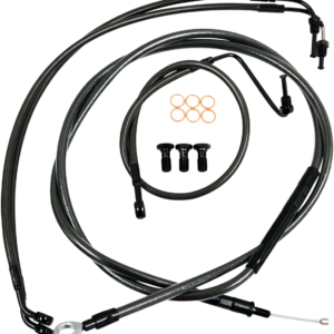 Standard Midnight Braided Handlebar Cable/Brake Line Kit ? Ape Hanger