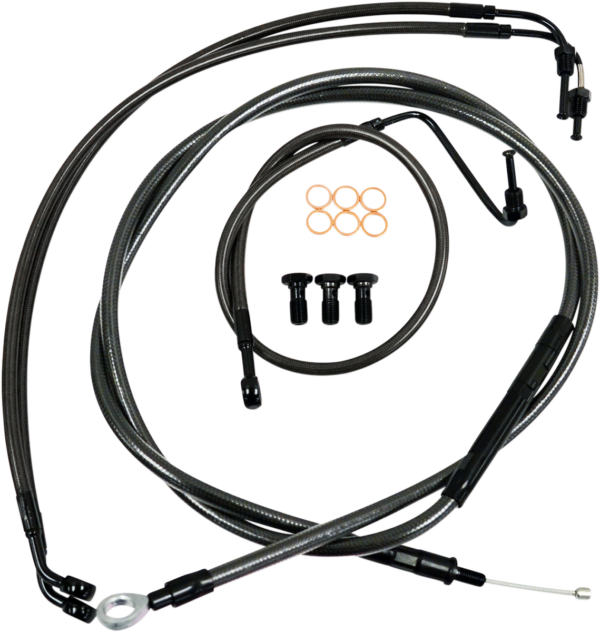 Standard Midnight Braided Handlebar Cable/Brake Line Kit ? Ape Hanger