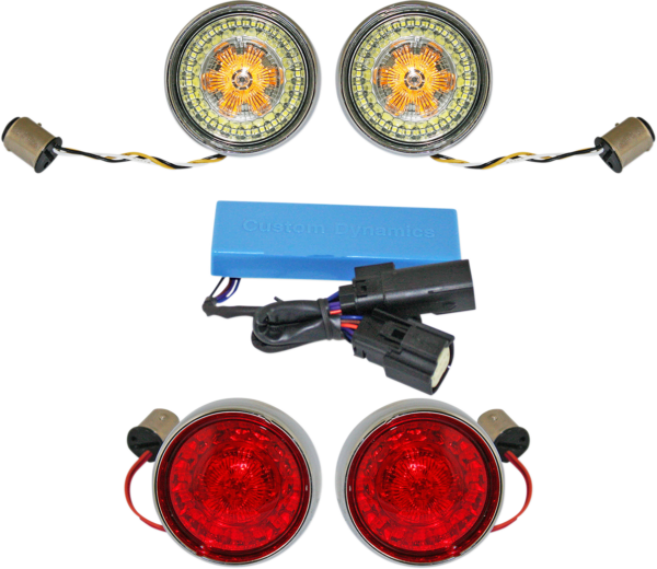 Complete Front & Rear Turn Signal Conversion Kit with Bullet Bezel Lenses