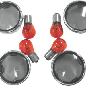 Smoke Turn Signal Lens Kit with Chrome Trim Rings