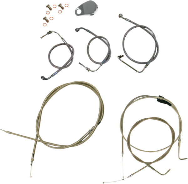 Standard Stainless Braided Handlebar Cable/Brake Line Kit