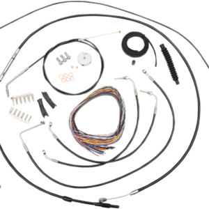 Complete Black Vinyl Braided Handlebar Cable/Brake Line Kit