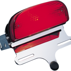 Custom Fat Bob-Style Taillight and Chrome Bracket Assembly