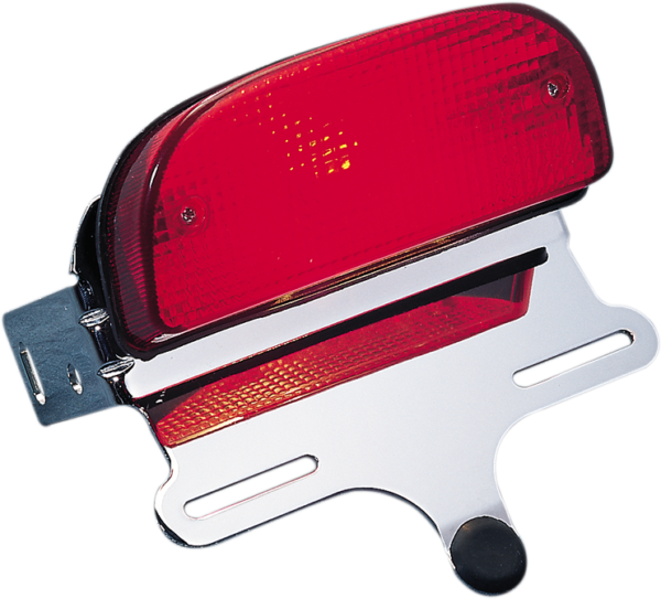 Custom Fat Bob-Style Taillight and Chrome Bracket Assembly