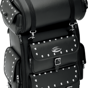 EX2200S Sissy Bar Bag with Studded Roll Bag